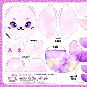 Cut & Sew Galaxy Mer-Kitty Plush Pink