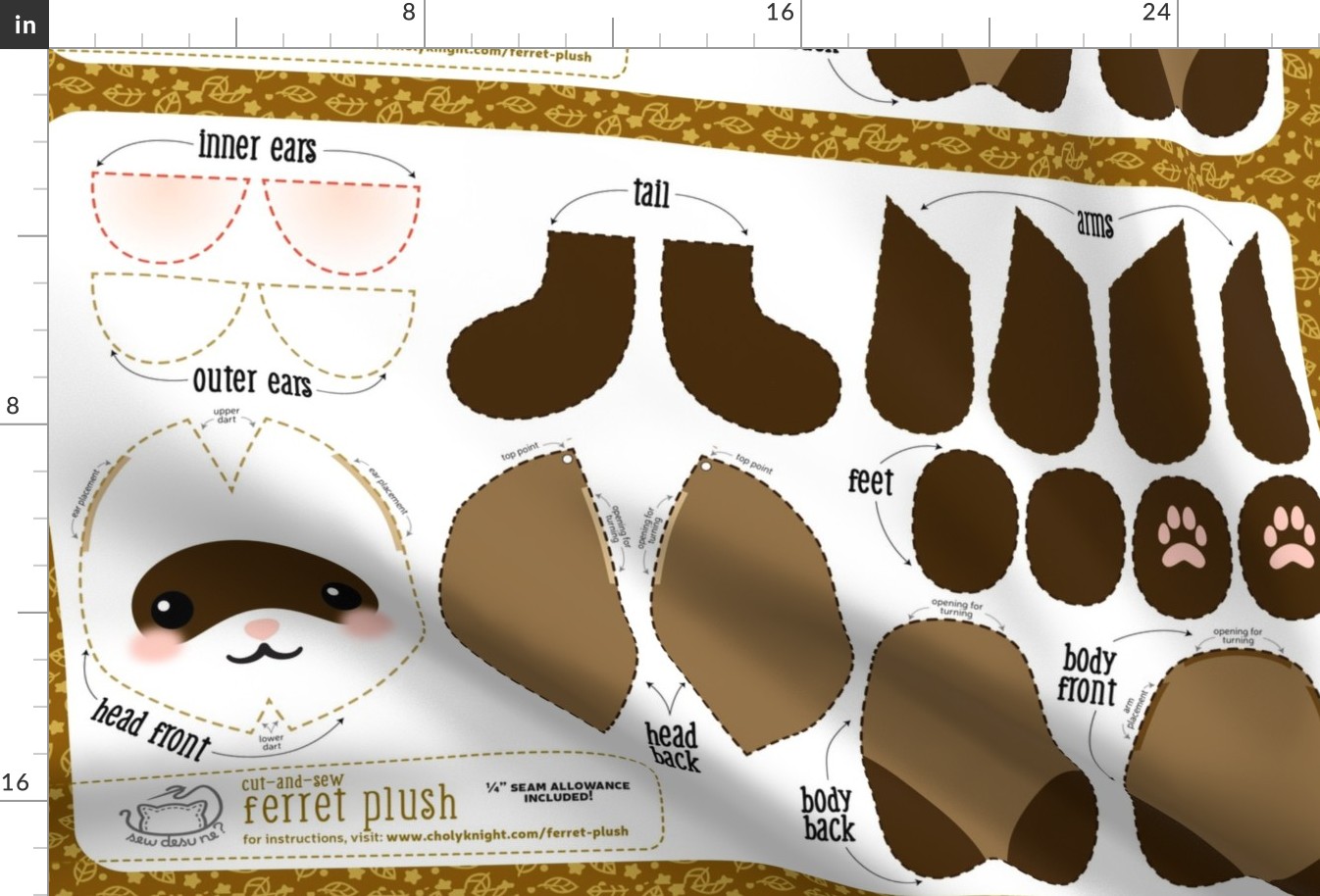 Cut & Sew Ferret Plush Sable Mask