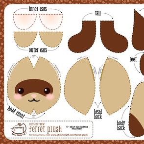 Cut & Sew Ferret Plush Cinnamon