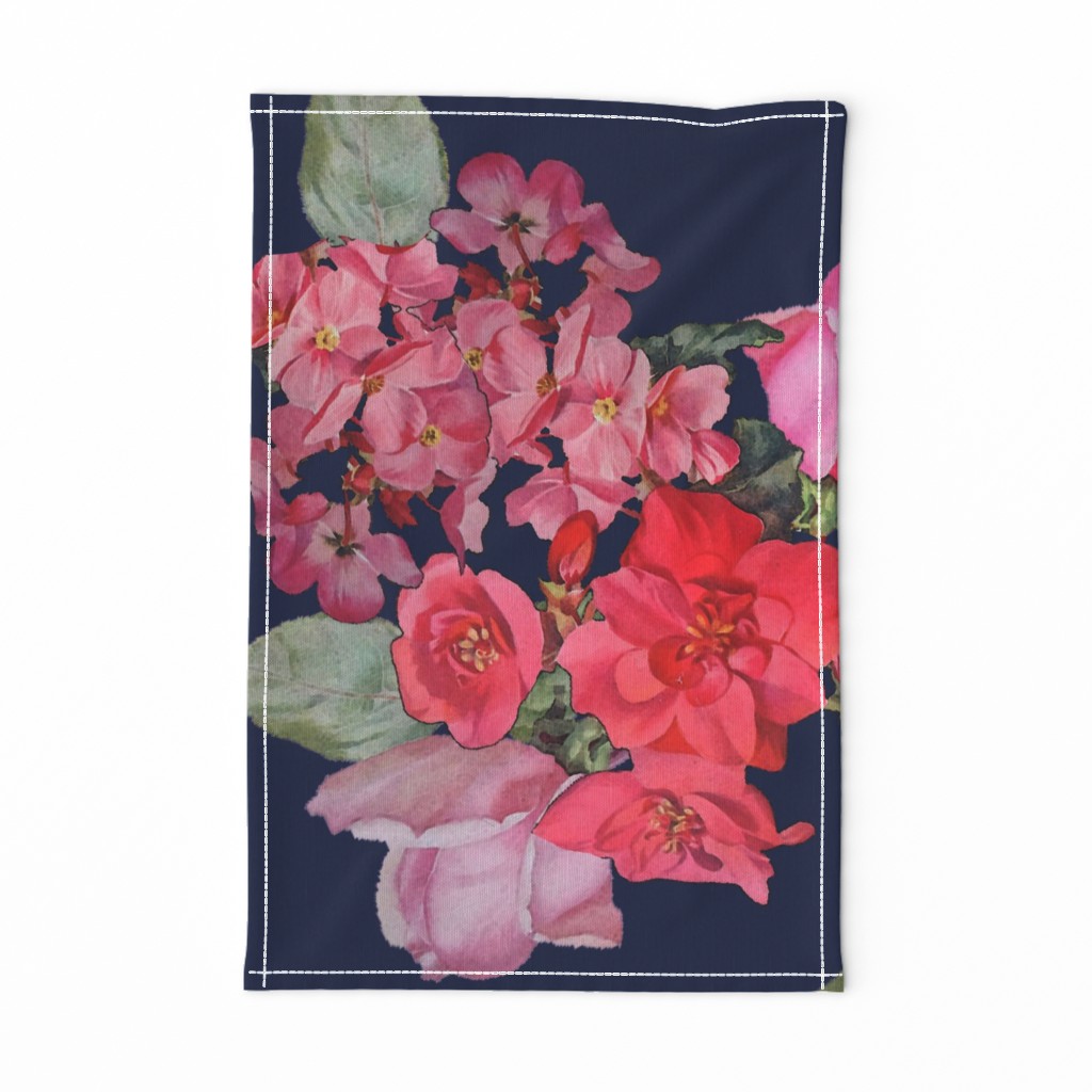 Vintage Roses // Navy (Large) 