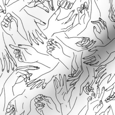 Gestural Hands in black on white