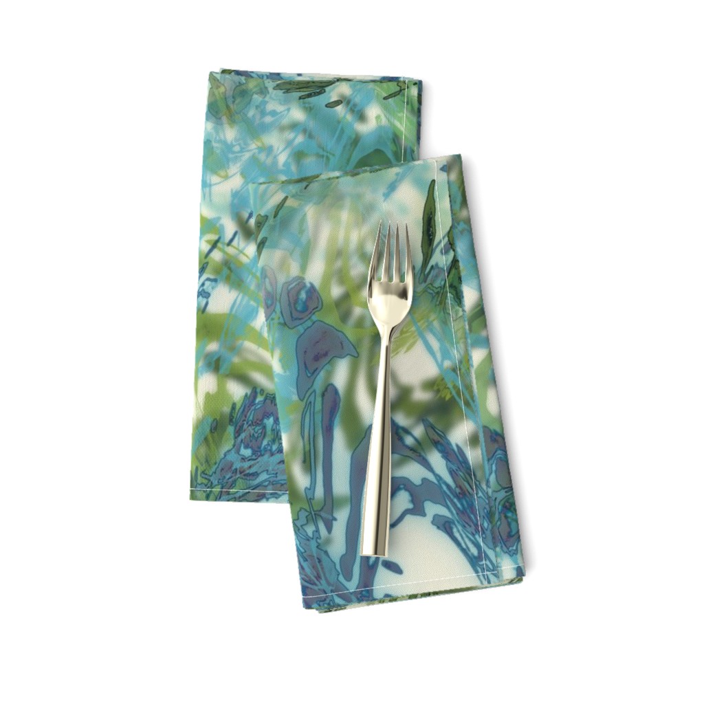 Mock Floral Blue and Green Abstract Repeat