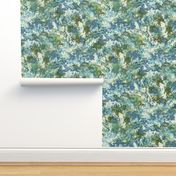 Mock Floral Blue and Green Abstract Repeat