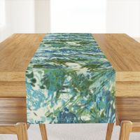 Mock Floral Blue and Green Abstract Repeat