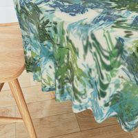 Mock Floral Blue and Green Abstract Repeat