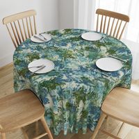 Mock Floral Blue and Green Abstract Repeat