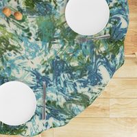 Mock Floral Blue and Green Abstract Repeat