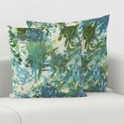 Mock Floral Blue and Green Abstract Repeat