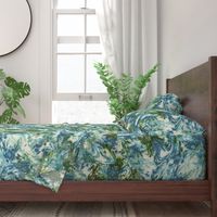 Mock Floral Blue and Green Abstract Repeat