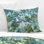 Mock Floral Blue and Green Abstract Repeat