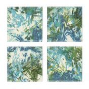 Mock Floral Blue and Green Abstract Repeat