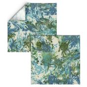 Mock Floral Blue and Green Abstract Repeat