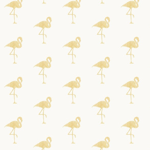 gold flamingo on cream