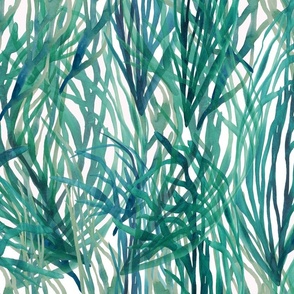 Watercolor Ribbons of Sea Grass