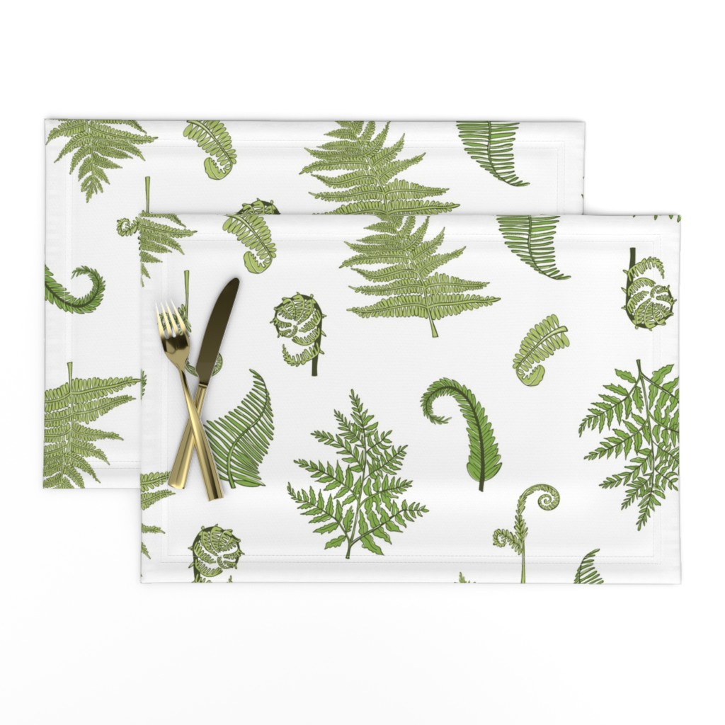 Woodland Ferns-White