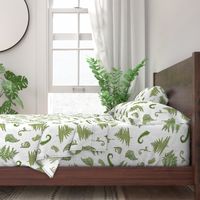 Woodland Ferns-White