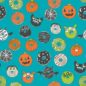 halloween donuts // fall autumn food cute spooky scary halloween design by andrea lauren - turquoise