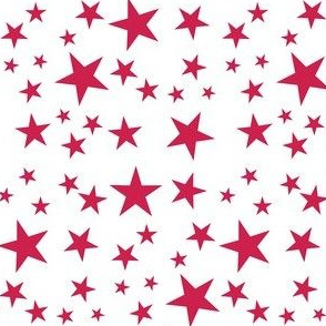 Bright Flag - Stars - Red on White