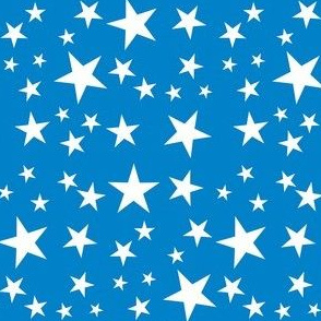 Bright Flag - Scattered Stars - White on Blue