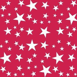 Bright Flag - Stars - White on Red