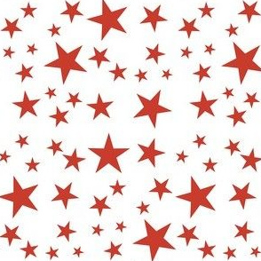 Classic Flag - Stars - Red on White