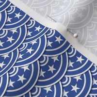 Classic Flag Scallop - White on Blue
