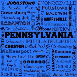 Pennsylvania cities, blue