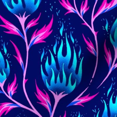 Fire Flower - Blue Pink