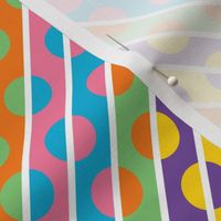 1960s Color Diagonal Stripes and Polka Dots