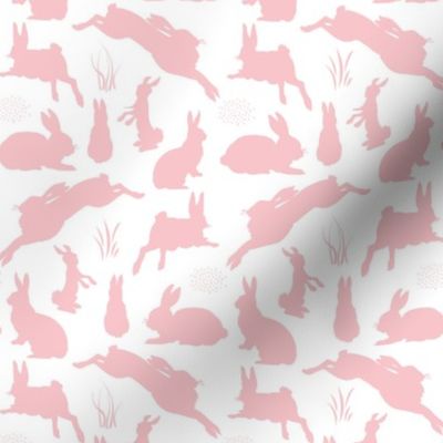 Rabbit Silhouettes | Pink and White |