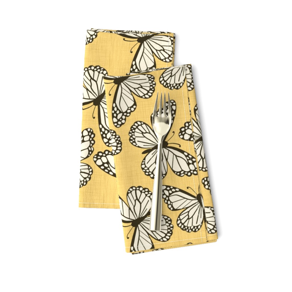 Goldenrod Linen Butterflies