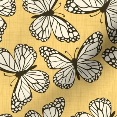 Goldenrod Linen Butterflies