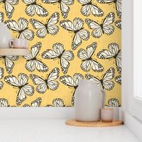 Goldenrod Linen Butterflies