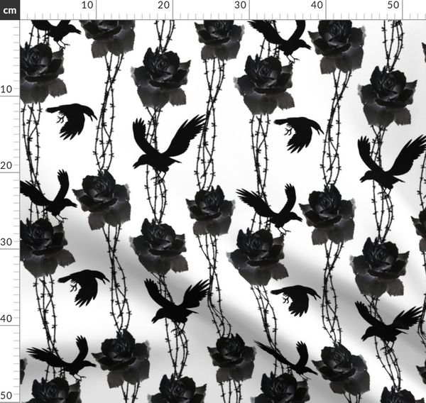 Black Roses Ravens Spoonflower