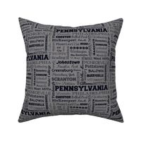 Pennsylvania cities, dark gray