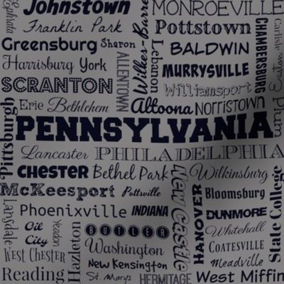 Pennsylvania cities, dark gray