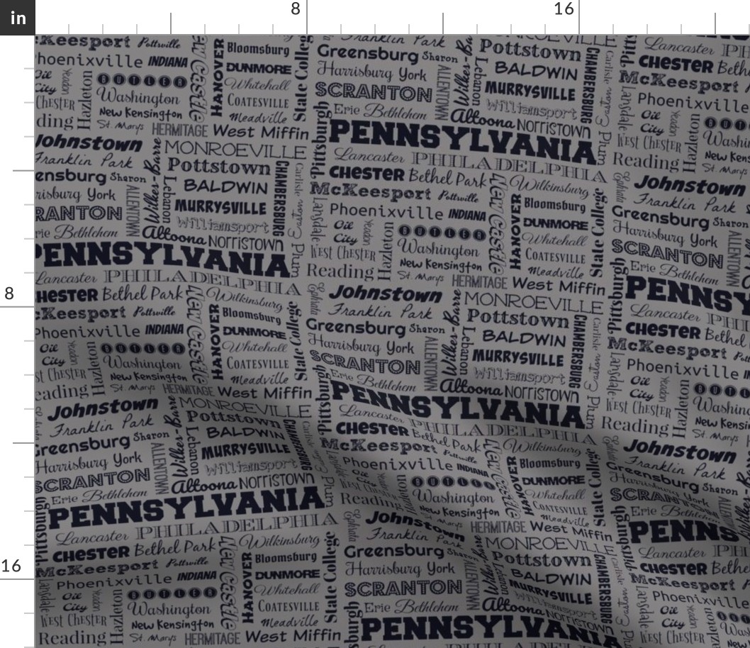 Pennsylvania cities, dark gray