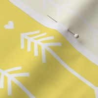 arrows and hearts lemon yellow