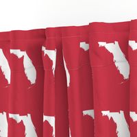 Florida silhouette - 6" white on red 