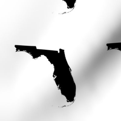 Florida silhouette - 6" black and white 