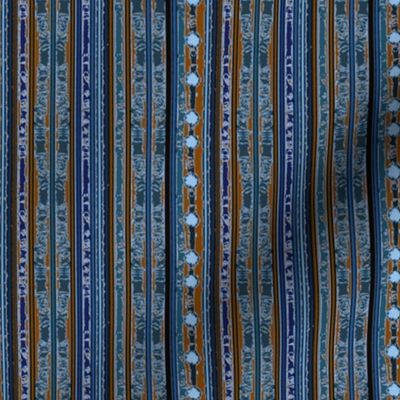 Brown & Blue Stripes Fabric | Spoonflower