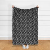 Tiny Trotting uncropped Standard Schnauzers and paw prints - black