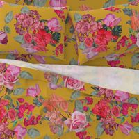 Vintage Roses // Mustard (Large Size)