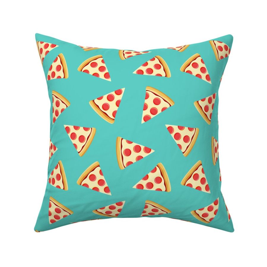 pizza slice (teal) food fabric