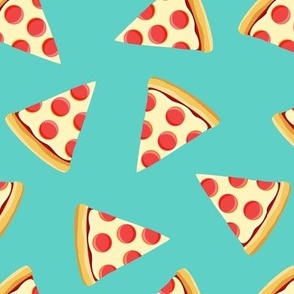 pizza slice (teal) food fabric