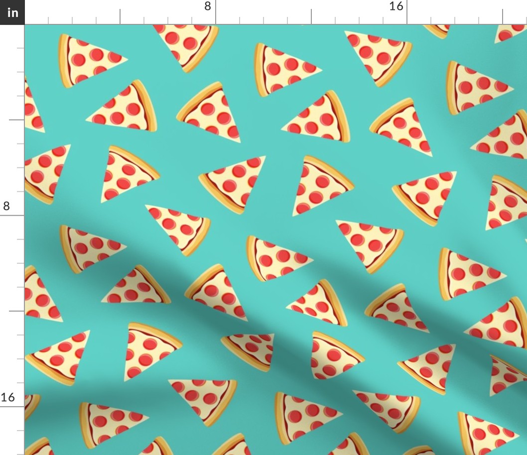 pizza slice (teal) food fabric