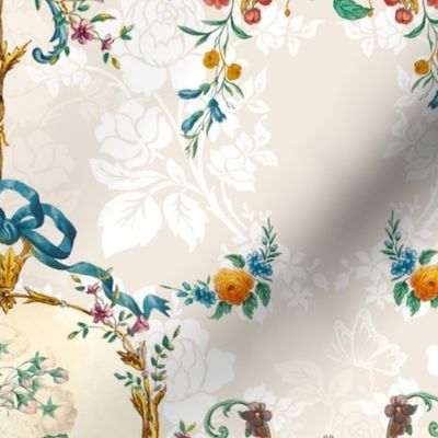 Le Toile de Fleurs vanilla damask