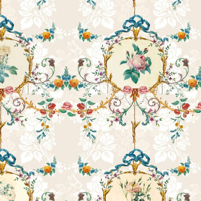 Le Toile de Fleurs vanilla damask