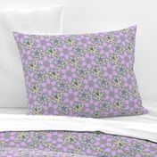 Large Mosaic Floral in Pastels, Gray