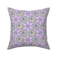 Large Mosaic Floral in Pastels, Gray